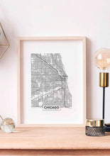 Charger l&#39;image dans la visionneuse de la galerie, carte chicago 
