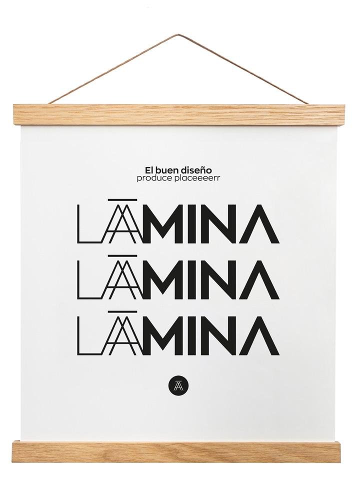 Percha de madera natural 51cm montaje con imán (50x50) - Laamina
